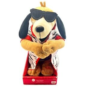 NOS Valentine's Musical Flirty Flasher 12" Dog Plush Hug Me Light Up Funny Gift